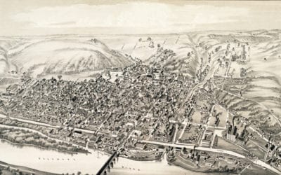 Vintage map of Lambertville, New Jersey in 1883