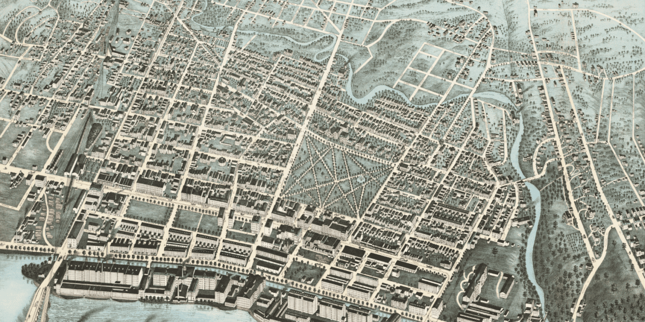 Beautifully detailed map of Lawrence, MA from 1876