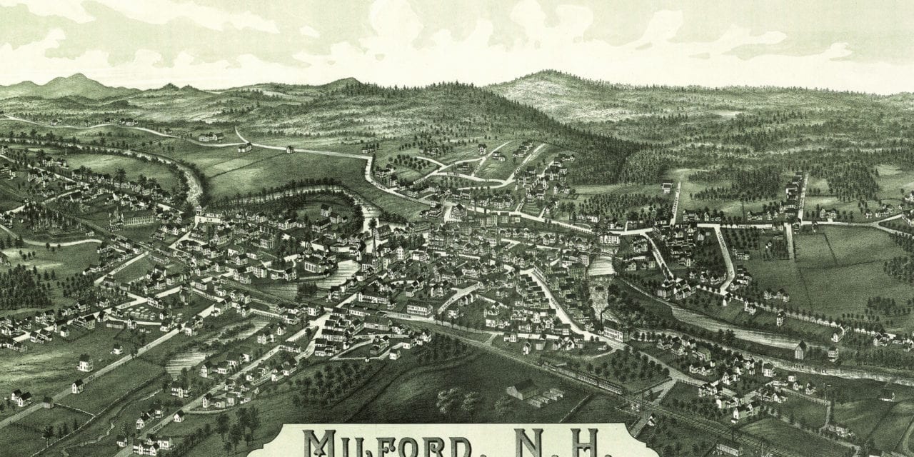 Stunning historical map of Milford, NH from 1886