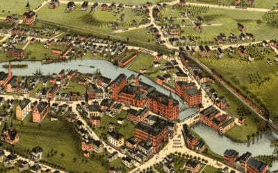 Beautifully restored map of Westerly, Rhode Island from 1877