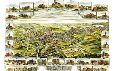 Beautifully restored map of Derry, New Hampshire from 1898