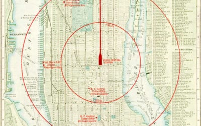 New York City, a map of “the center of the world” in 1902