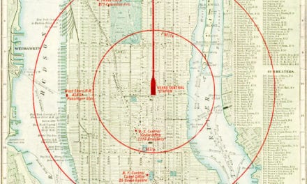 New York City, a map of “the center of the world” in 1902