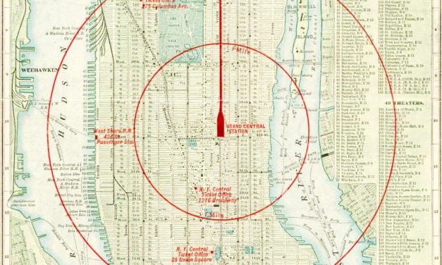 New York City, a map of “the center of the world” in 1902