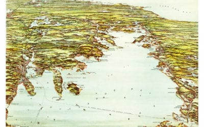 Beautiful vintage map of Buzzards Bay, Massachusetts from 1907