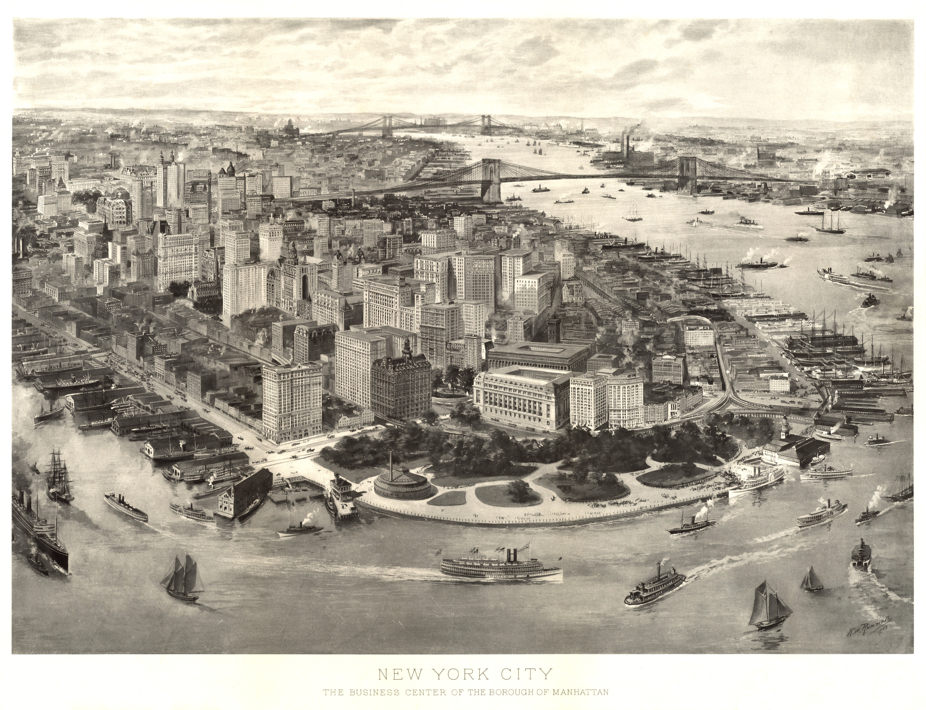 Amazingly detailed view of New York City in 1903 - KNOWOL