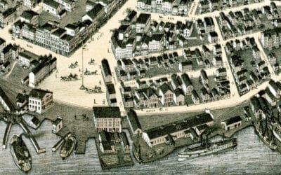 Beautifully restored map of New London, Connecticut from 1876