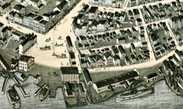 Beautifully restored map of New London, Connecticut from 1876