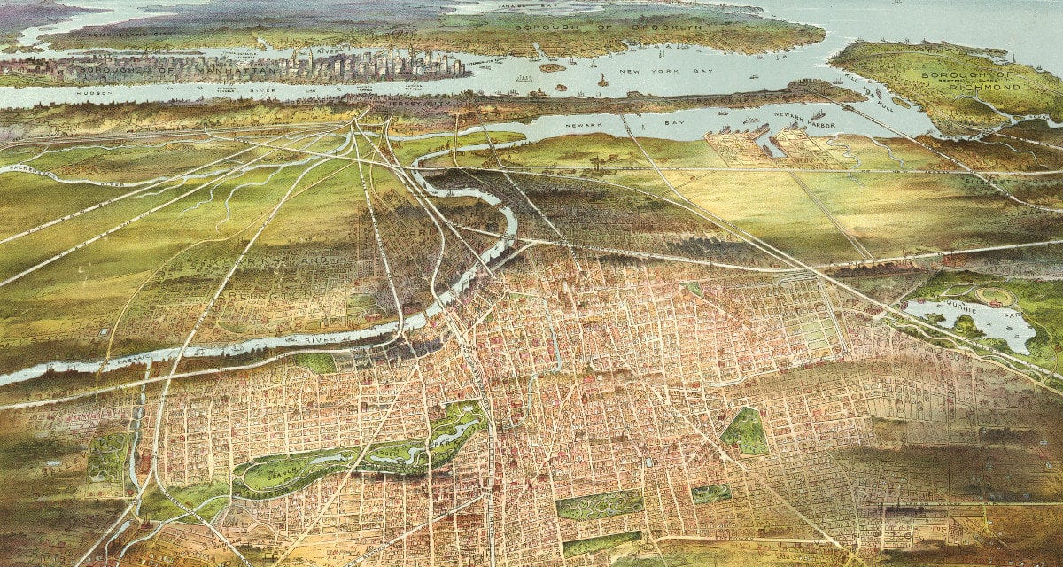 Amazing old map of Newark, New Jersey from 1916