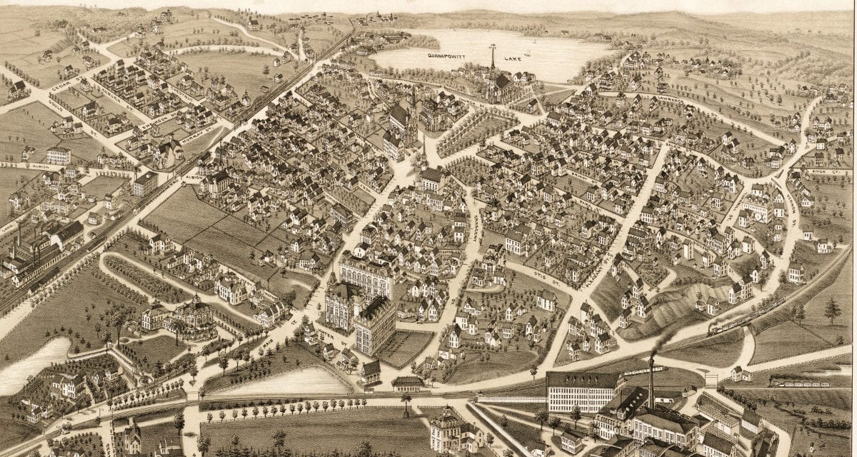 Beautifully restored map of Wakefield, Mass from 1882