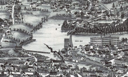 Beautifully restored map of Wolfeboro, NH from 1889