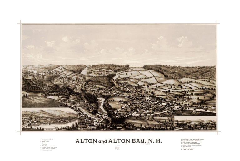 Vintage Map of Alton New Hampshire in 1888 KNOWOL
