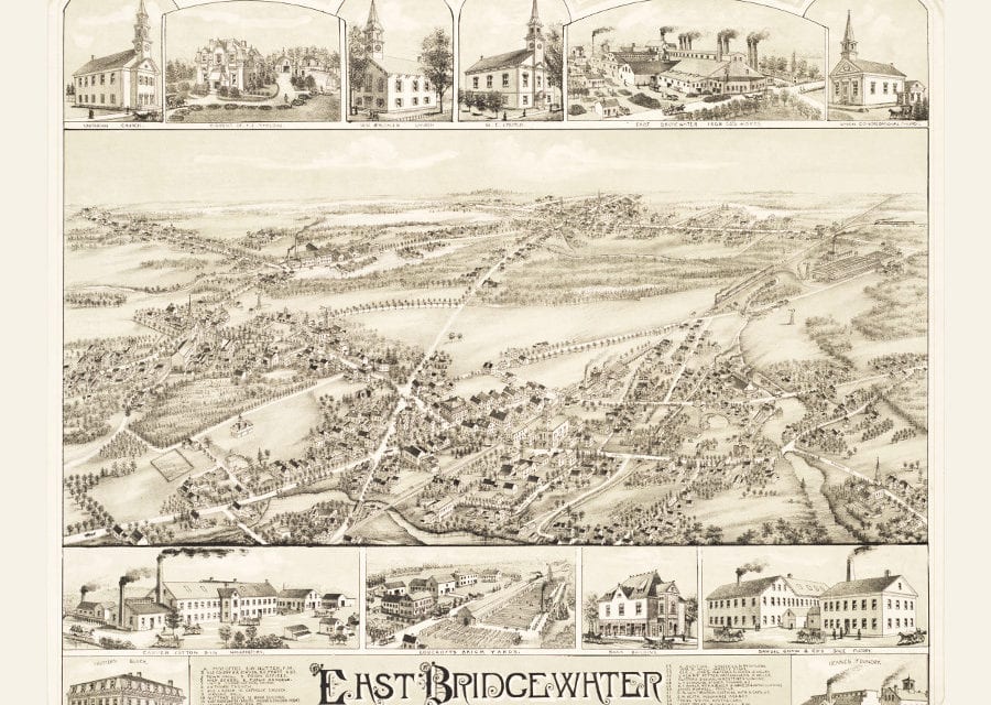 Wonderfully detailed map of East Bridgewater, MA from 1887