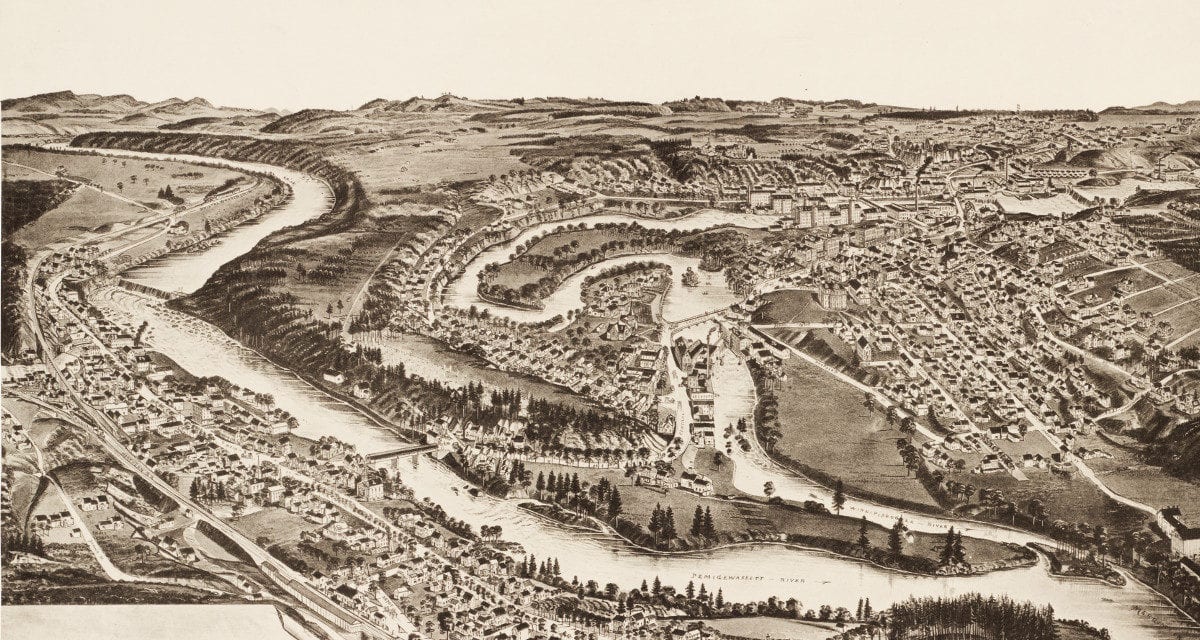 Amazing vintage map of Franklin New Hampshire from 1884