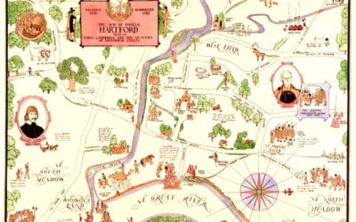 Map of Pioneer Hartford, CT highlights life in the 1600’s
