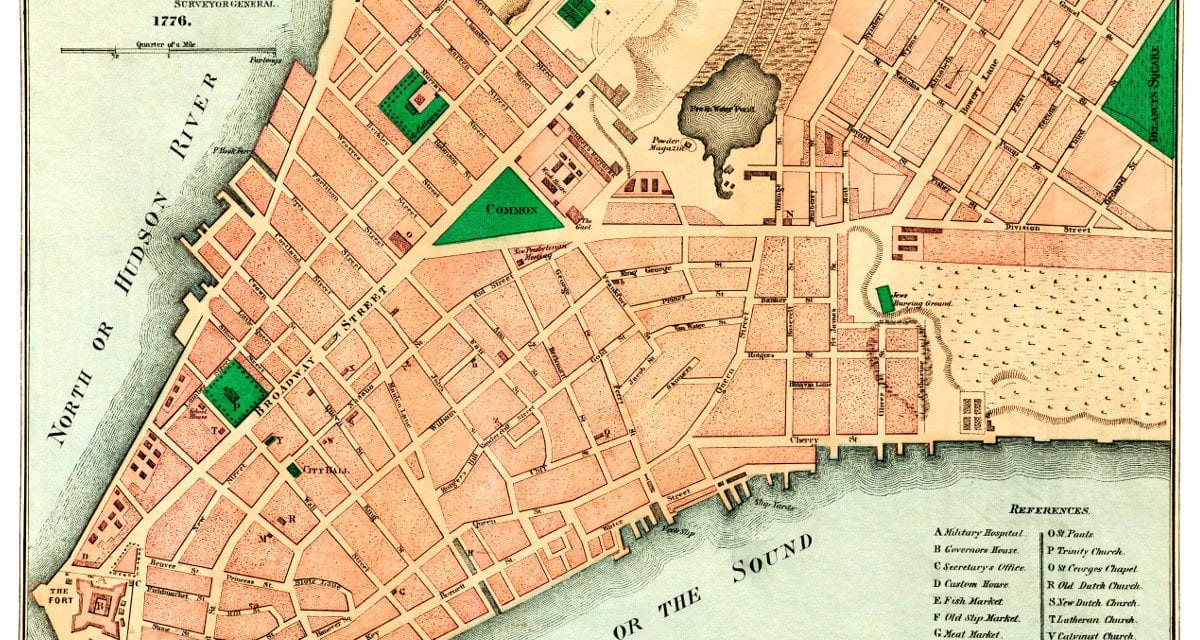 Amazing old map reveals original layout of NYC in 1776