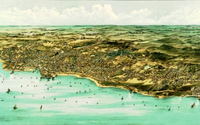 Vintage map of Plymouth Massachusetts from 1910
