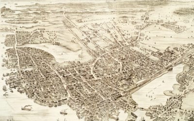 Vintage map of Portsmouth, New Hampshire from 1877