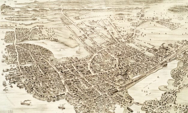 Vintage map of Portsmouth, New Hampshire from 1877