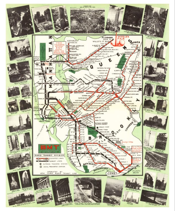 Map of NYC subways created for 1939 World’s Fair KNOWOL