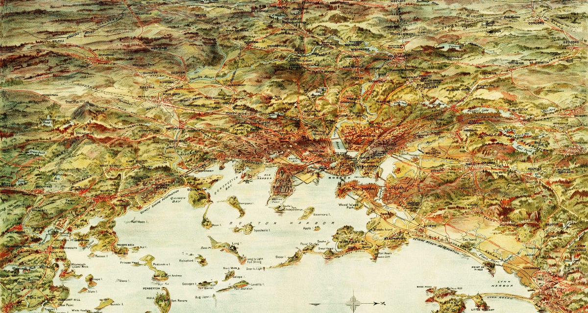 Amazing old map shows Greater Boston in 1905