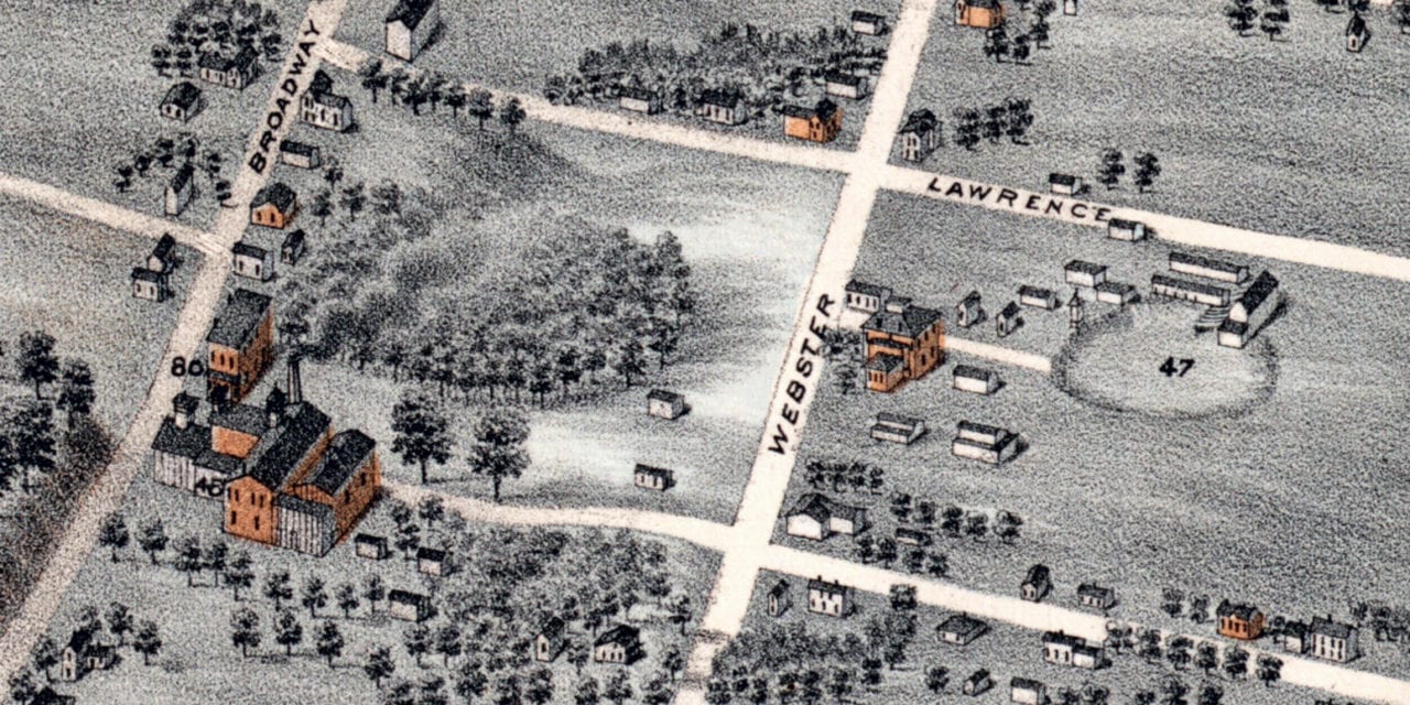 Beautifully restored map of Decatur, Illinois from 1878