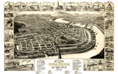 Old map showing Holyoke, Massachusetts in 1881