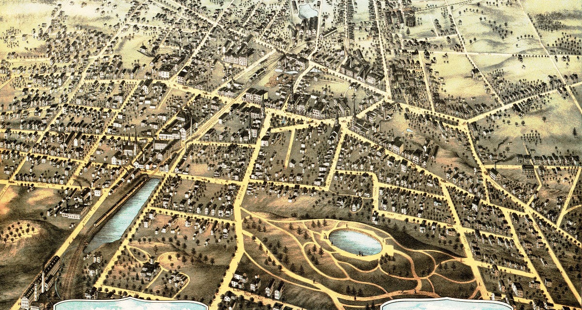 Amazing old map of New Britain, Connecticut from 1875