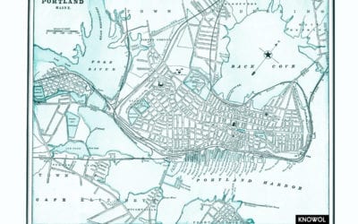 Vintage map of Portland, Maine from 1898