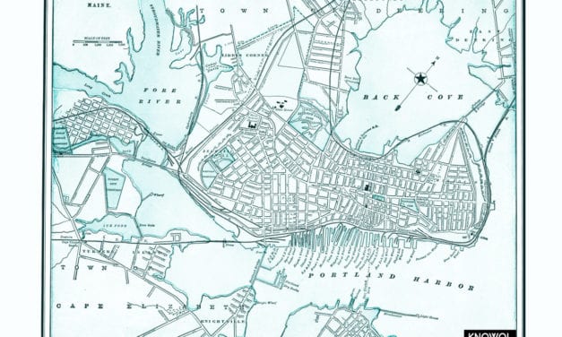 Vintage map of Portland, Maine from 1898