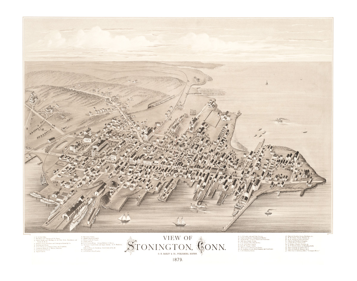 Amazing old map of Stonington, Connecticut in 1879