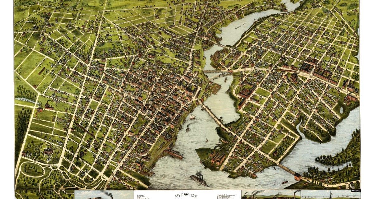 Amazing bird’s eye view of Bridgeport, Connecticut in 1875