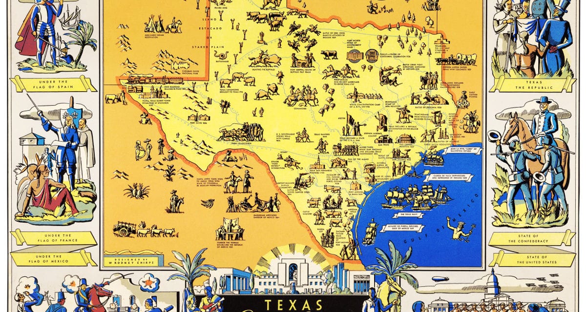 Amazing map of Texas from the Centennial Exposition in 1936