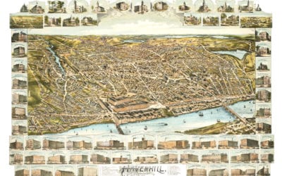 Bird’s eye view of Haverhill, Massachusetts in 1893