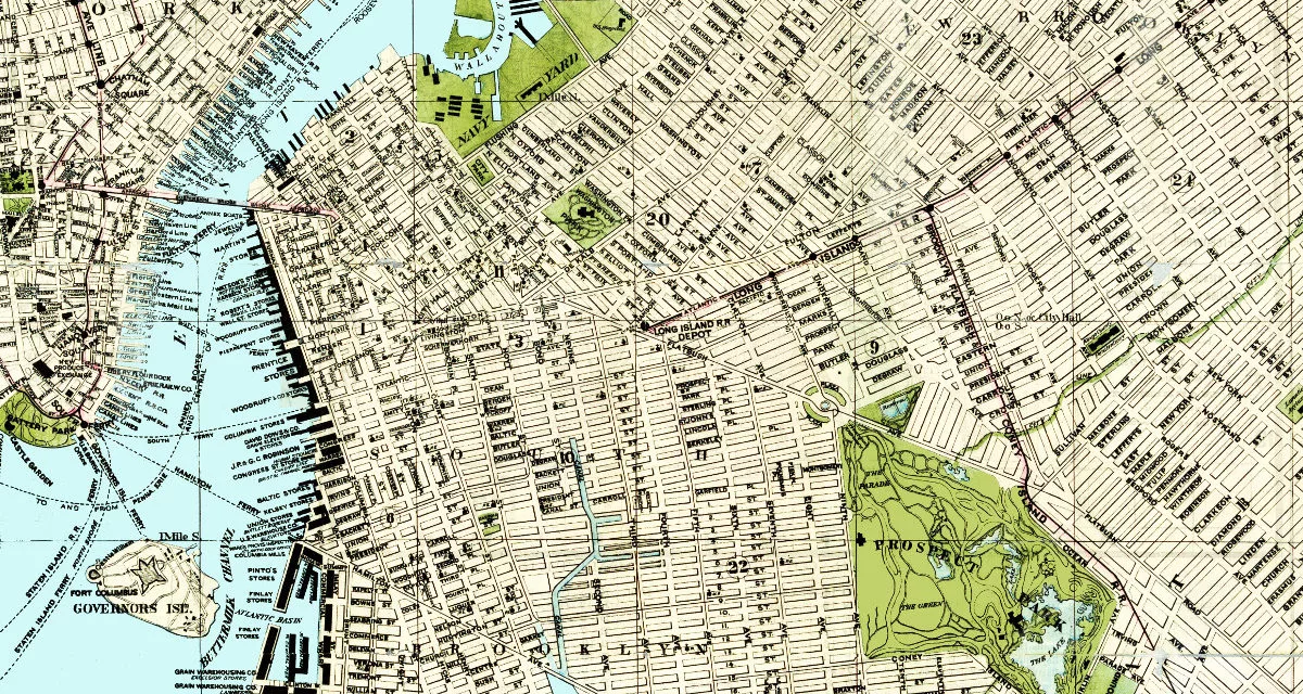 vintage guide map and