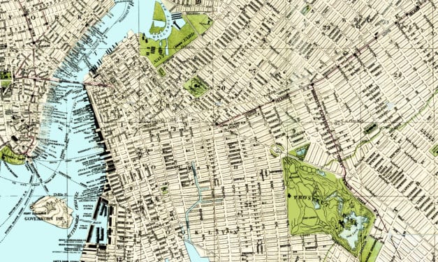 Vintage guide map and directory of Brooklyn from 1883