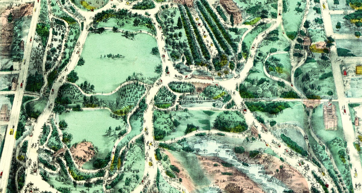 Beautifully designed map shows Central Park in the 1800’s