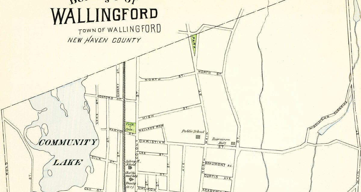 Historical map of Wallingford, Connecticut created in 1893