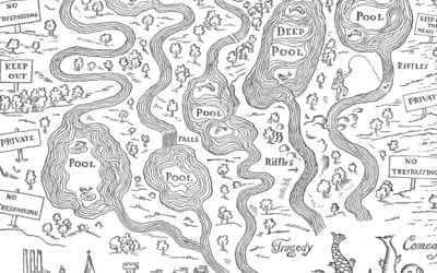 The fly fisherman’s ideal estate, a vintage map from 1931