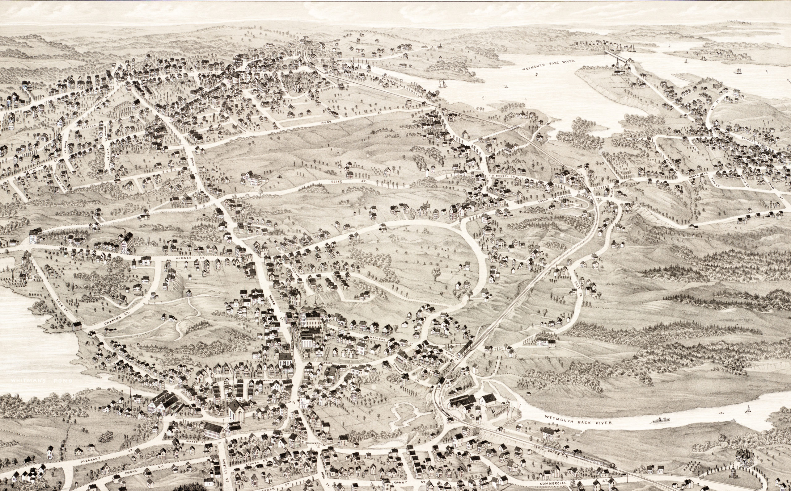Historical Map Of Weymouth Massachusetts From 1880 KNOWOL