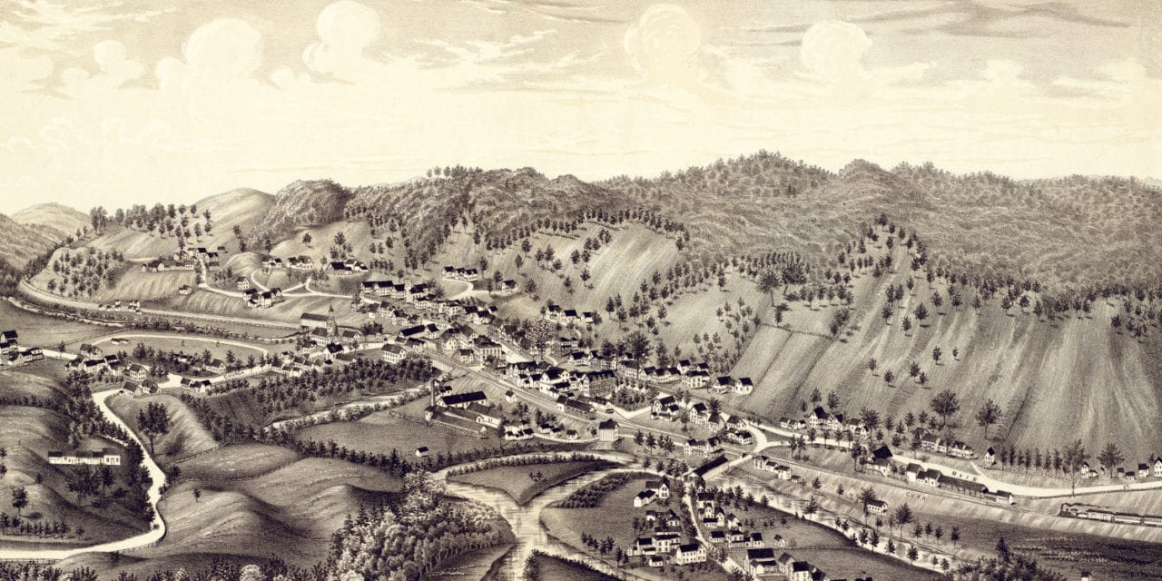 Beautiful old map shows bird’s eye view of Bethel, VT in 1886