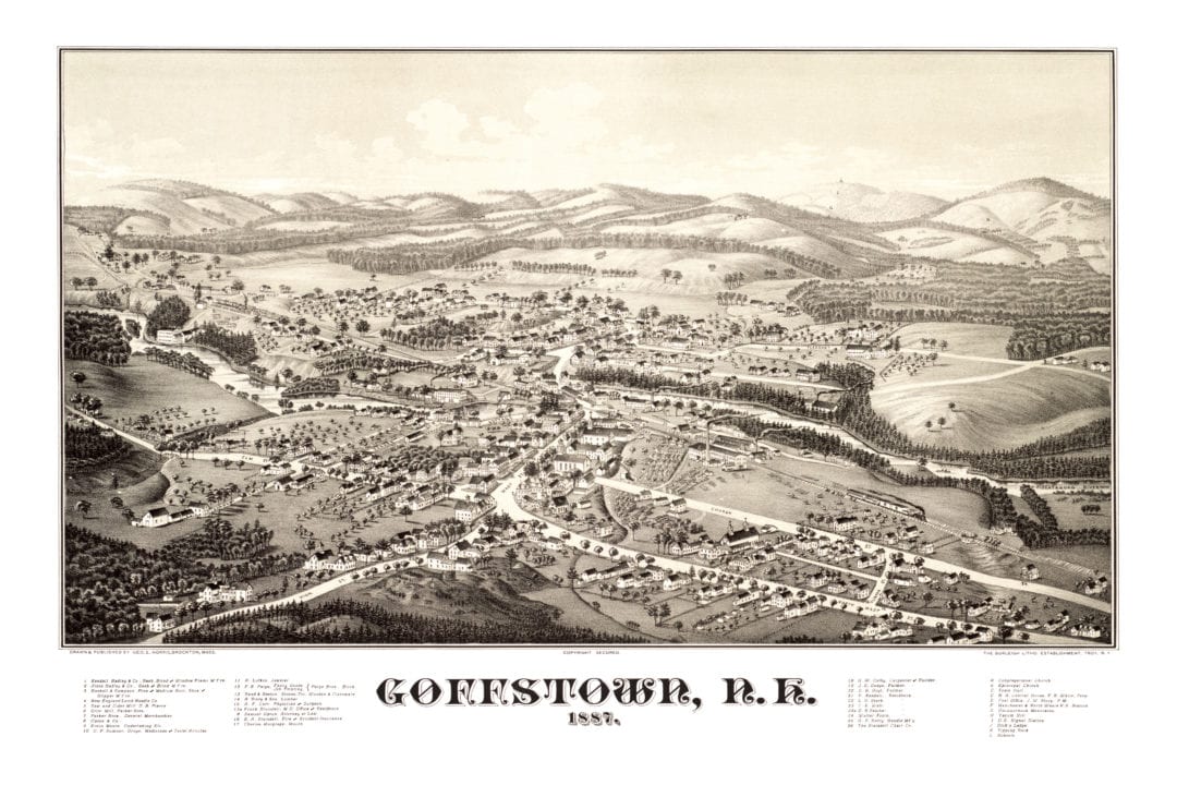 Beautifully detailed map of Goffstown, NH from 1887 KNOWOL