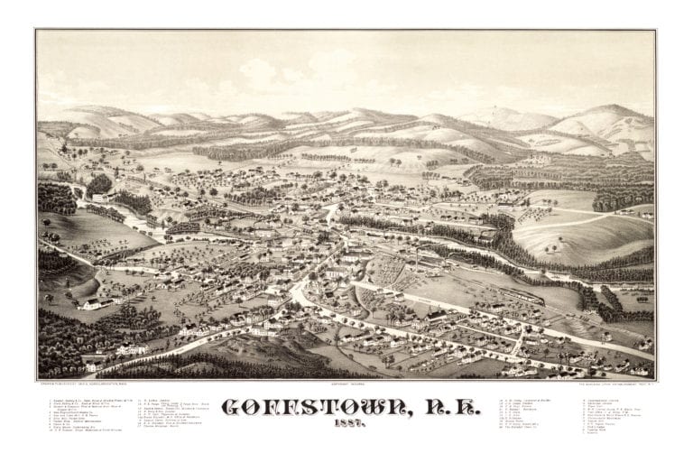 Beautifully detailed map of Goffstown, NH from 1887 KNOWOL
