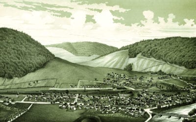 Amazing bird’s eye view of Hallstead, PA in 1887
