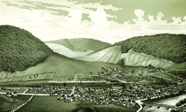 Amazing bird’s eye view of Hallstead, PA in 1887