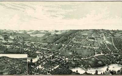 Hand drawn map of Plainville, Massachusetts from 1887