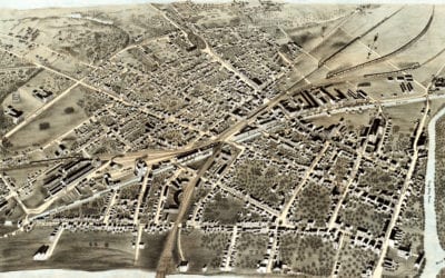 Beautiful bird’s eye view of Schenectady, NY in 1875