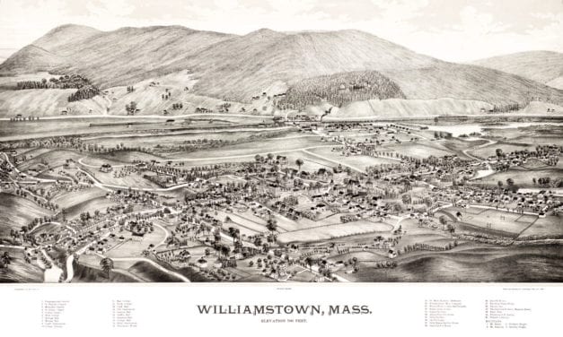 Bird’s eye view of Williamstown, Massachusetts in 1889