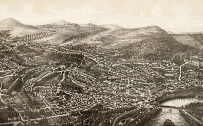 Hand drawn map of Brattleboro, Vermont from 1886