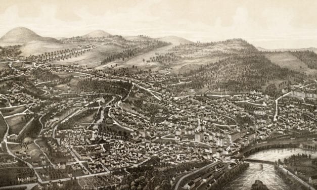 Hand drawn map of Brattleboro, Vermont from 1886